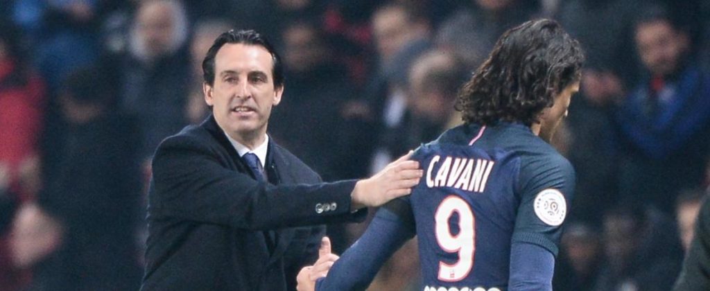 Edinson Cavani et Unai Emery