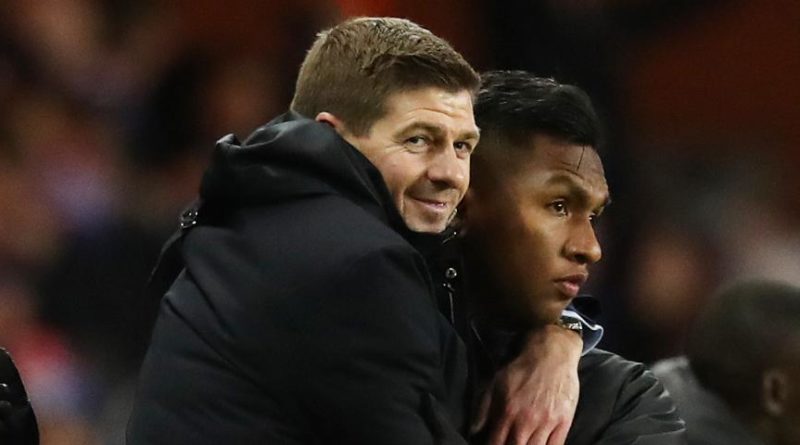 Steven Gerrard et Alfredo Morelos