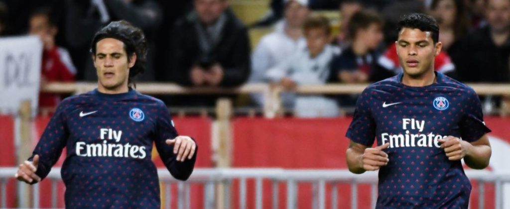 Thiago Silva et Edinson Cavani